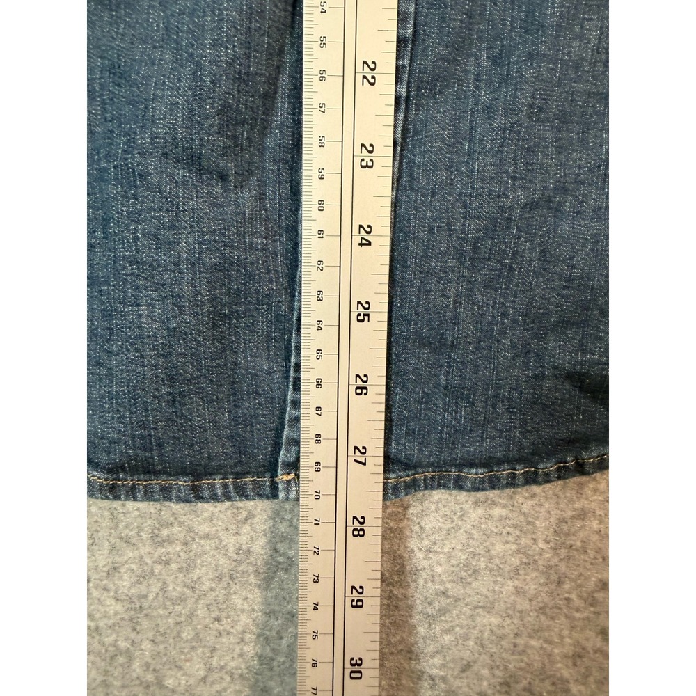 Wrangler Mens Blue‎ Denim Western Snap Shirt Small Pearl Snap Cowboy Long Slv - Picture 6 of 9